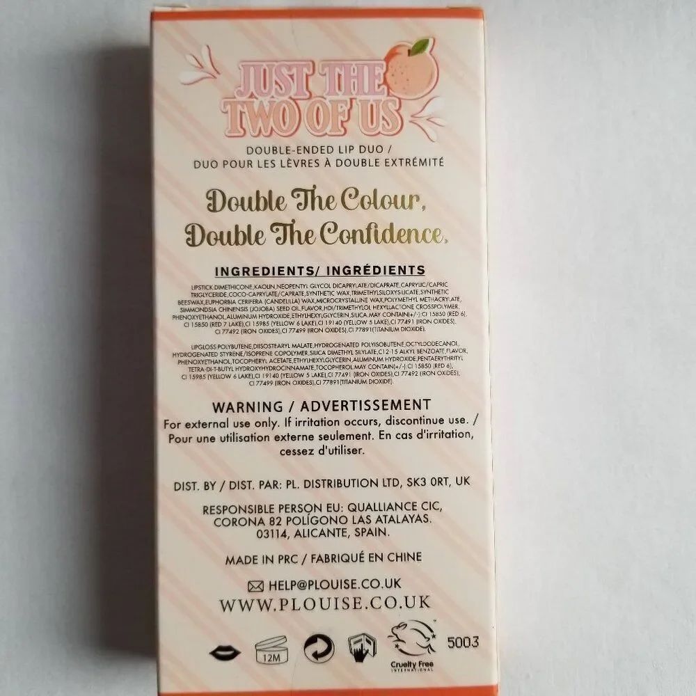 P.Louise - Just The Two Of Us Double Ended Lipstick - Peach Tease & Squeeze Me